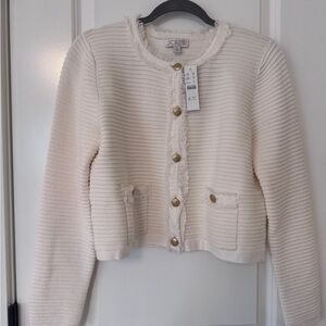 J.Crew Emilie Sweater Textured Lady Jacket Sz M